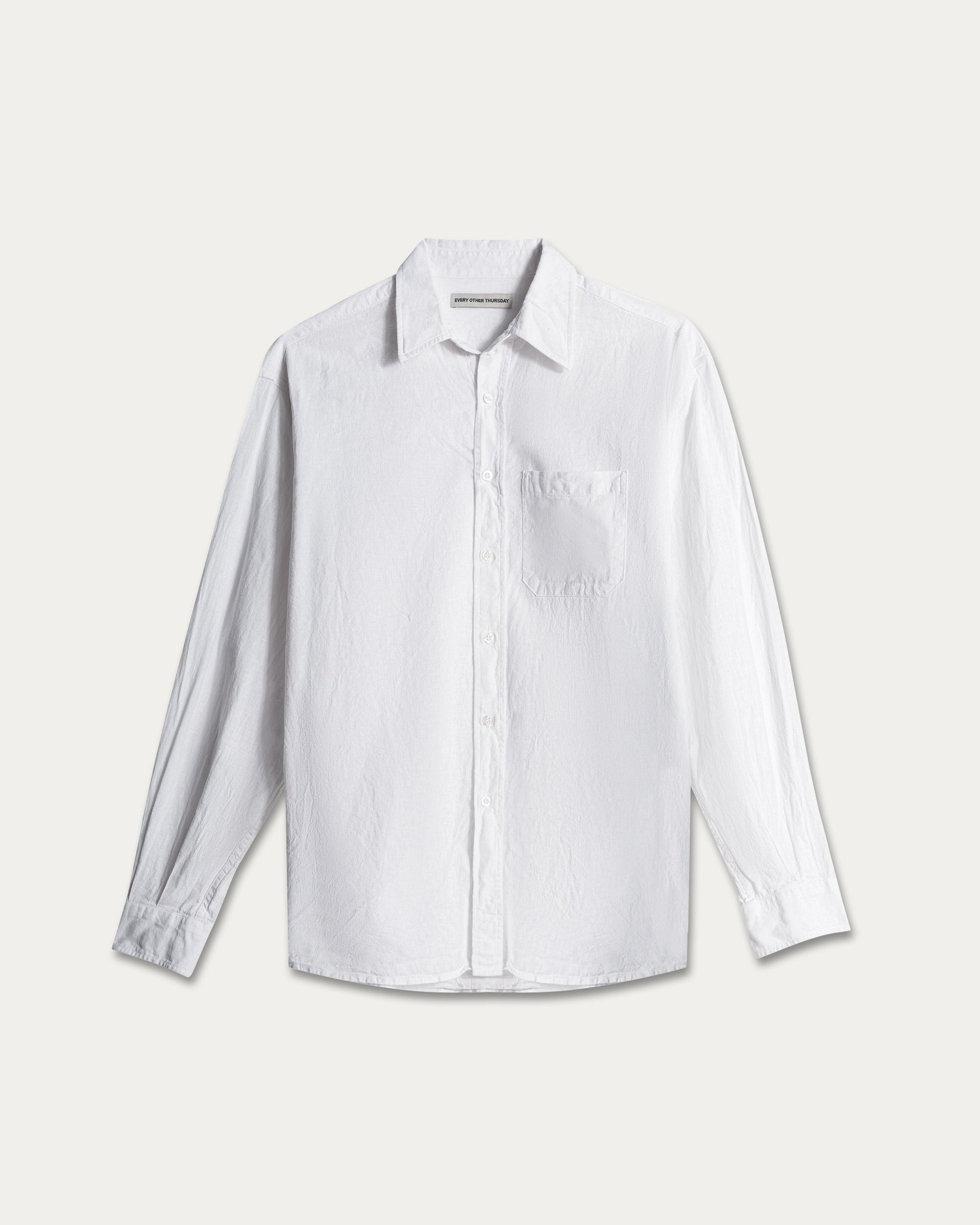 Linen Relaxed Dress Shirt Off-White / Large Linen Relaxed Dress Shirt Off-White / Large